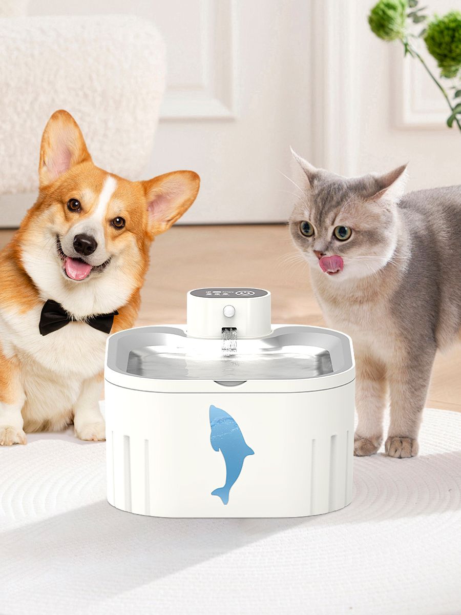 U7 Cat Water Fountain Waterer 3L/101oz, Wireless & USB Rechargeable Pet Water Fountain with 304 Stainless Steel Lid, Smart Infrared Motion Sensor Automatic Pet Water Dispenser, Ultra Quiet Pump, Detachable Easy Clean,  4 Filters Included - Image 3