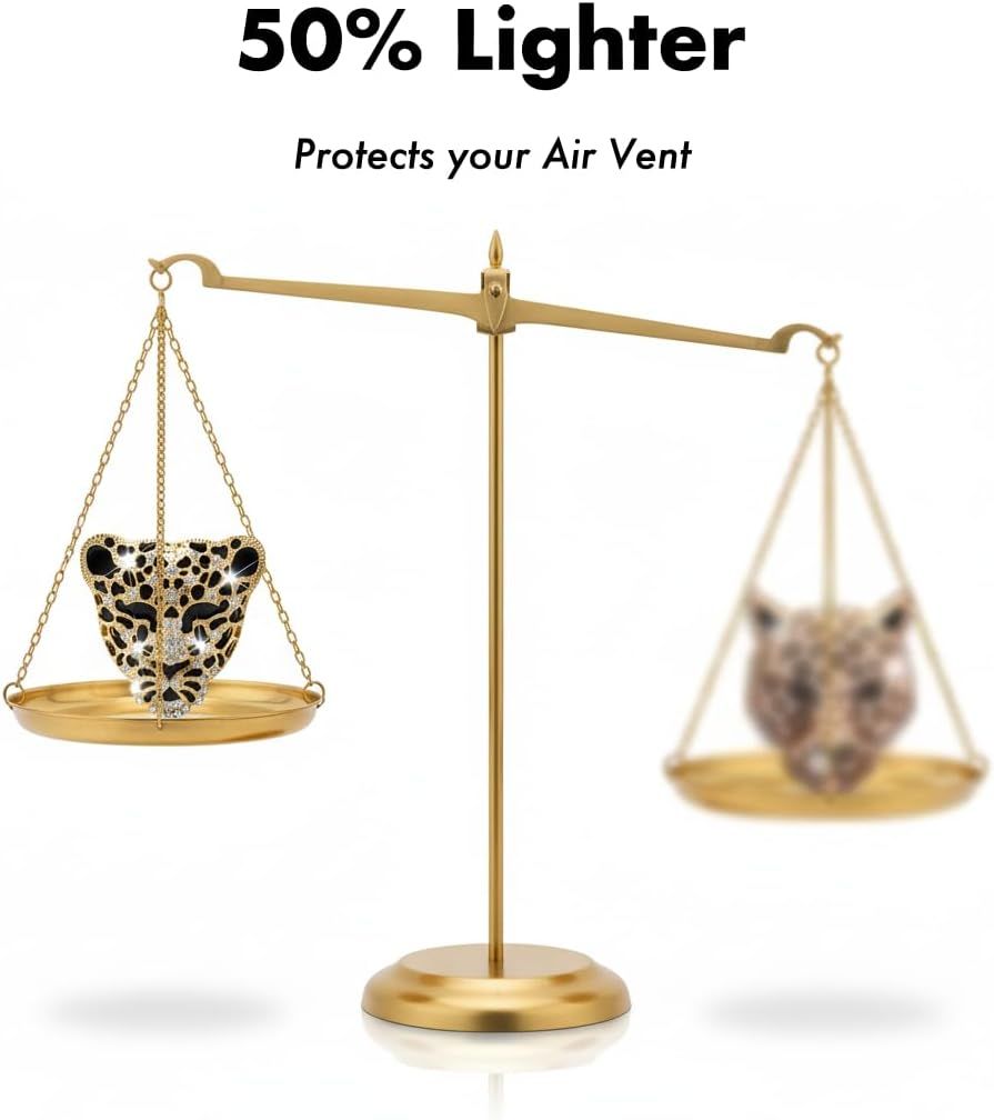 2pcs Bling Leopard Car Air Freshener Vent Clip, Black and Gold Cheetah Print Car Accessories, Sparkly Rhinestones Car Decor for Women - Image 5