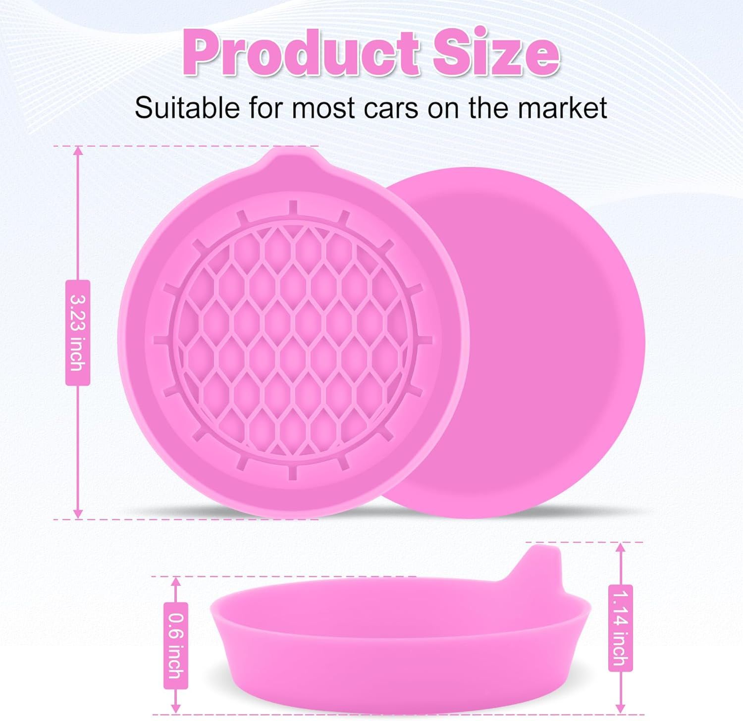 Car Cup Holder Coaster, Silicone Cup Holder Insert, Universal Non-Slip Cup Holders, Car Accessories Interior for Women and Man 4 Pack Pink - Image 5