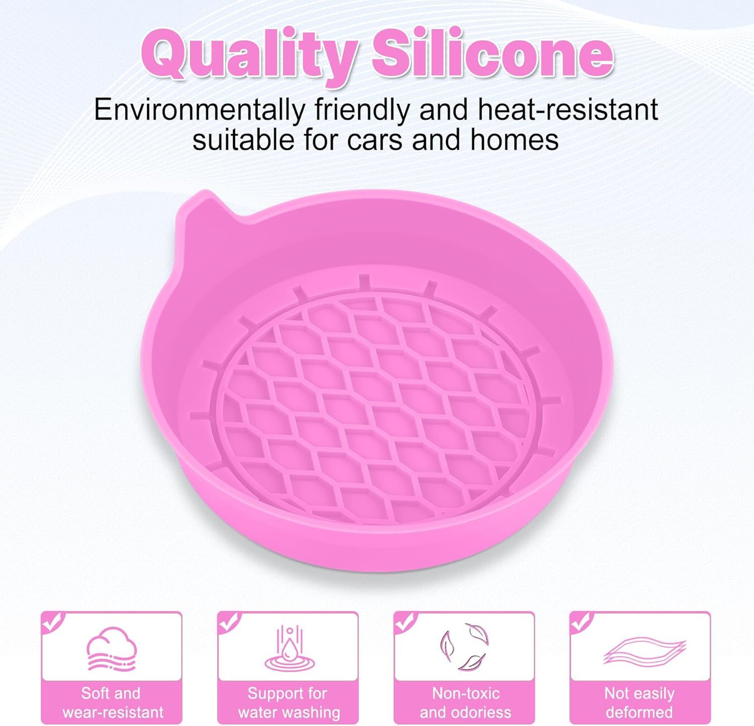 Car Cup Holder Coaster, Silicone Cup Holder Insert, Universal Non-Slip Cup Holders, Car Accessories Interior for Women and Man 4 Pack Pink - Image 6