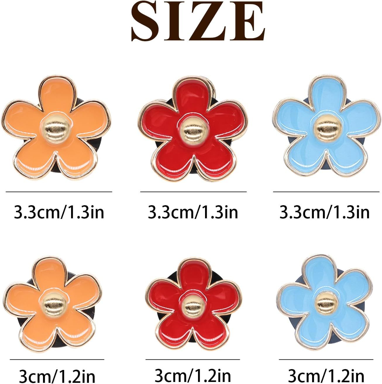 6pcs Flower Air Vent Clips Car Air Freshener,Red Orange Blue Daisy Flowers Vent Clip Car Accessories for Women,Girly Car Decor Refillable Car Diffuser - Image 3