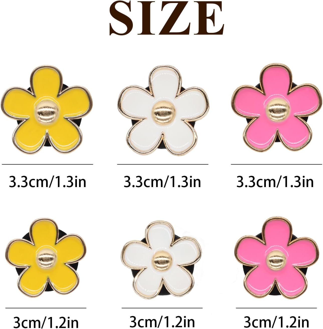 6pcs Flowers Car Air Freshener Vent Clips,Pink Yellow White Daisy Flowers Air Vent Clip Car Accessories for Women,3.3cm/3cm Flower Girly Vehicle Decor Refillable Outlet Diffuser - Image 3