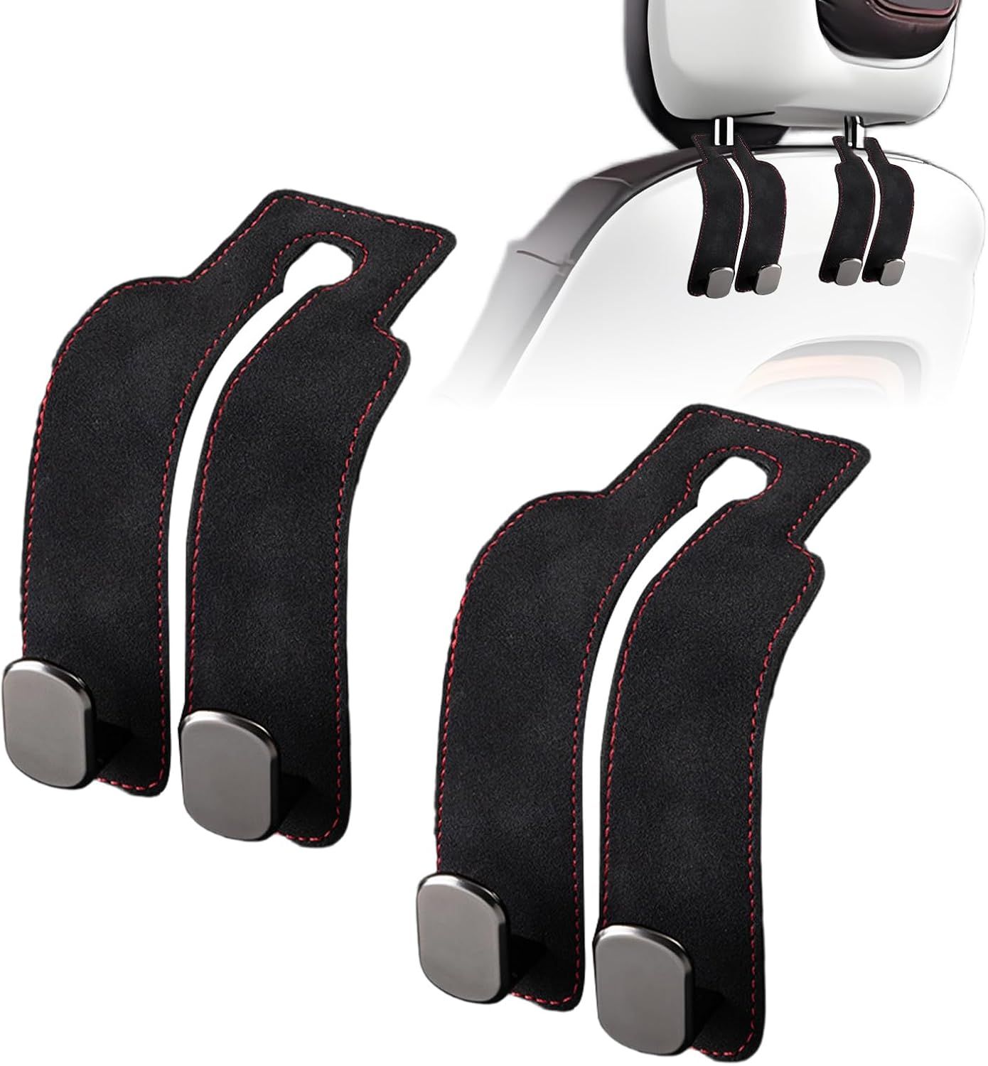 Car Purse Hook Purse Hook for Car Seats Headrest Car Seat Hooks,Heavy Duty Vehicle Organizer for Handbags, Groceries, Purses, Keep Car Tidy (Black, 2 Pack) - Image 1