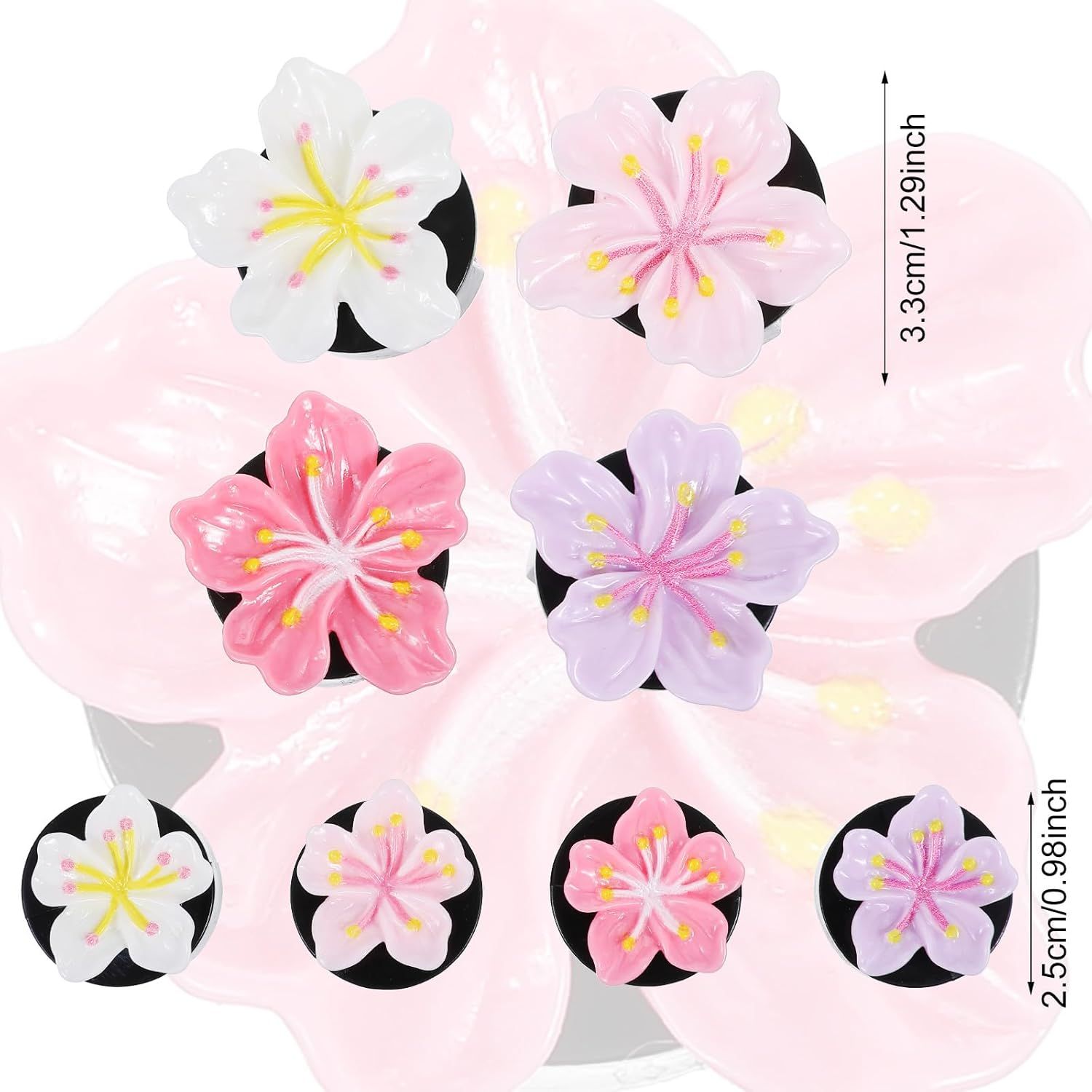 8Pcs Cute Car Air Freshener Vent Clips, Resin Flower Vent Clips, Cute Car Accessories for Women Interior - Image 2