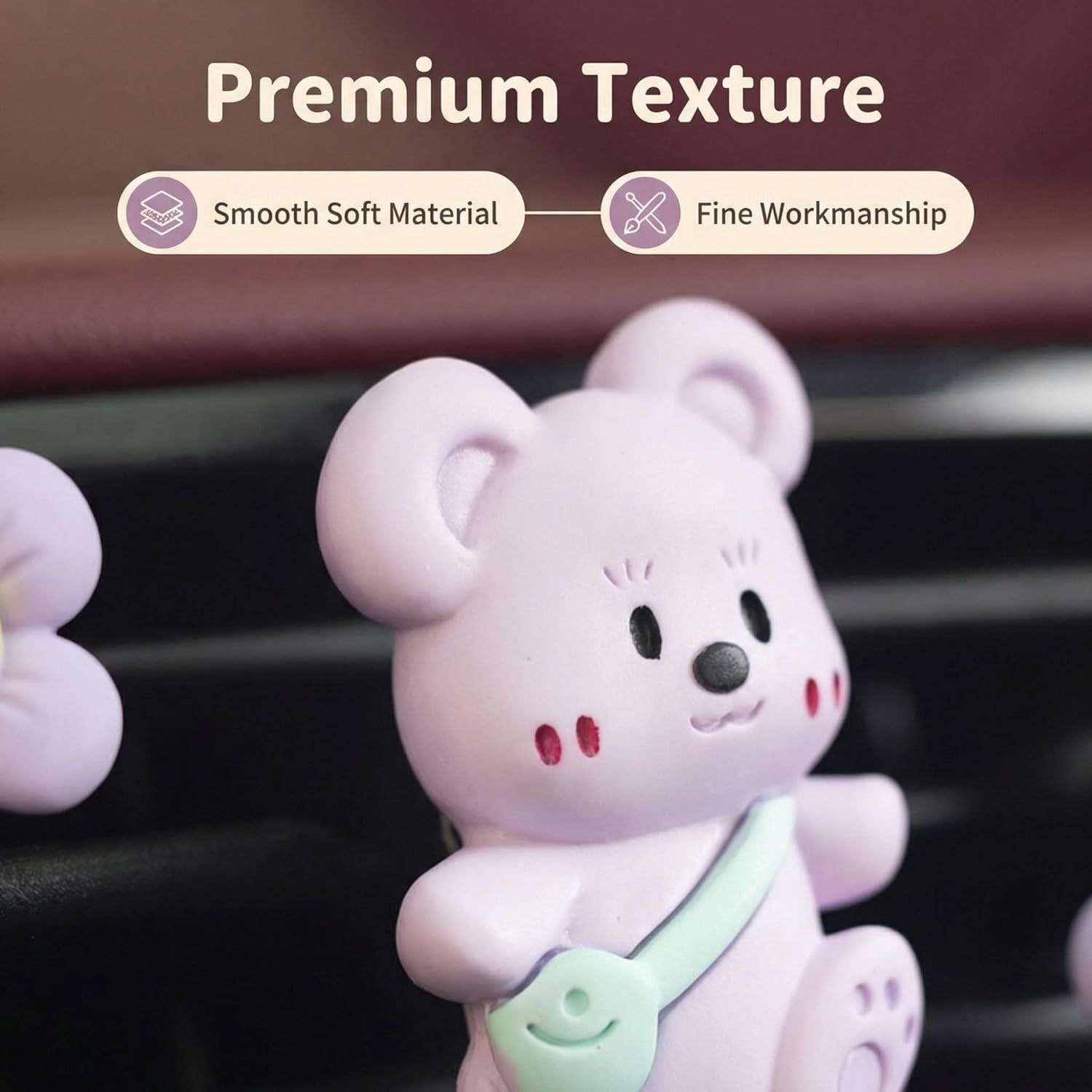 3Pcs Cute Bear Car Air Freshener Vent Clips, Aromatherapy Car Decor for Girls - Image 4
