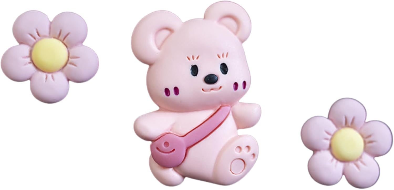 3Pcs Cute Bear Car Air Freshener Vent Clips, Aromatherapy Car Decor for Girls (Pink) - Image 1