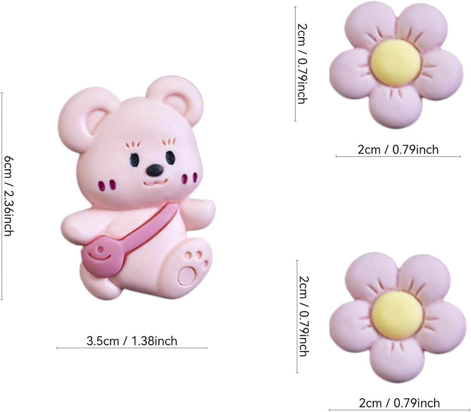 3Pcs Cute Bear Car Air Freshener Vent Clips, Aromatherapy Car Decor for Girls (Pink) - Image 2