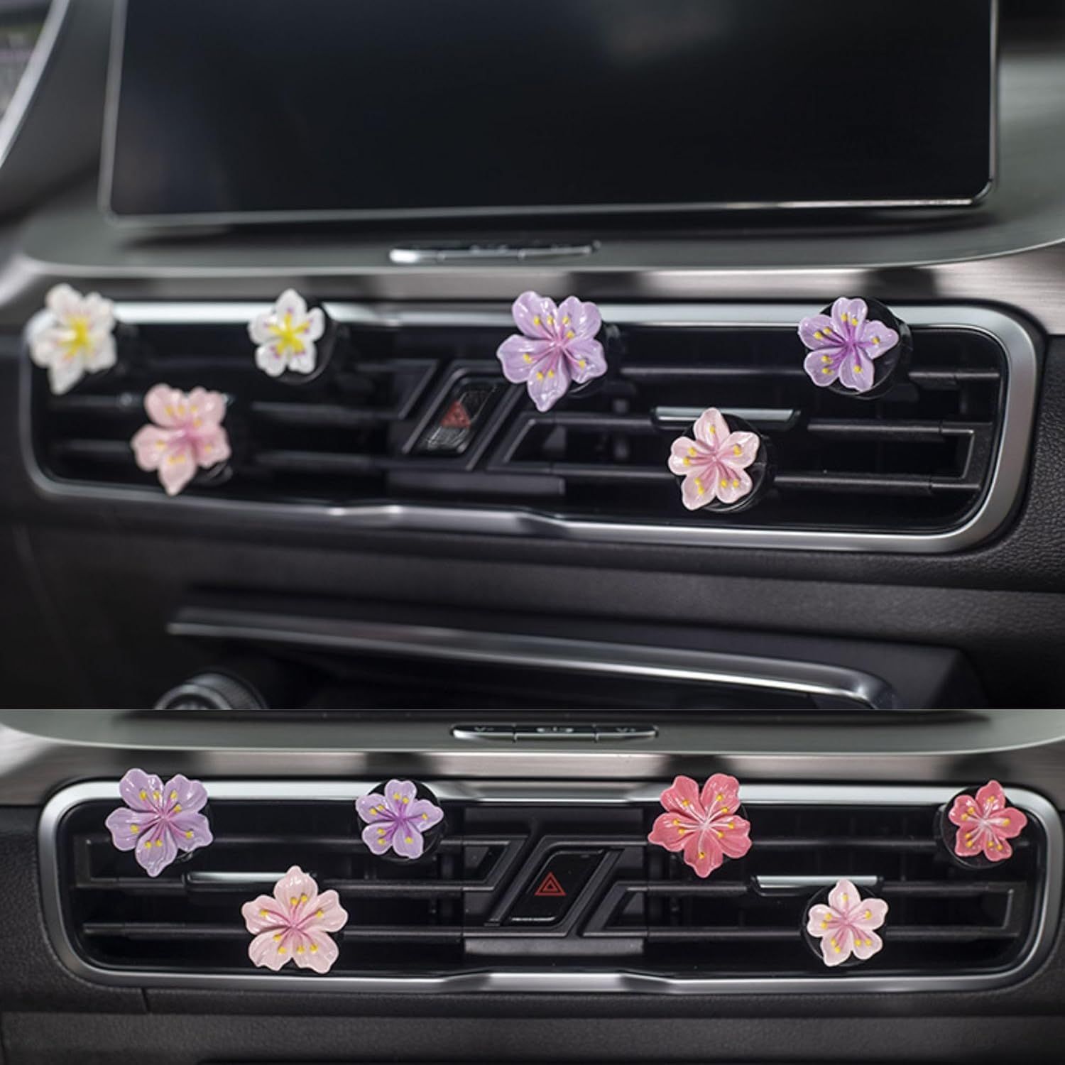 10 PCS Flower Car Air Freshener Vent Clips, Cute Pink Car Interior Decor Accessories, Aromatherapy Car Vent Clips for Women, Universal Car Air Outlet Decoration - Image 7