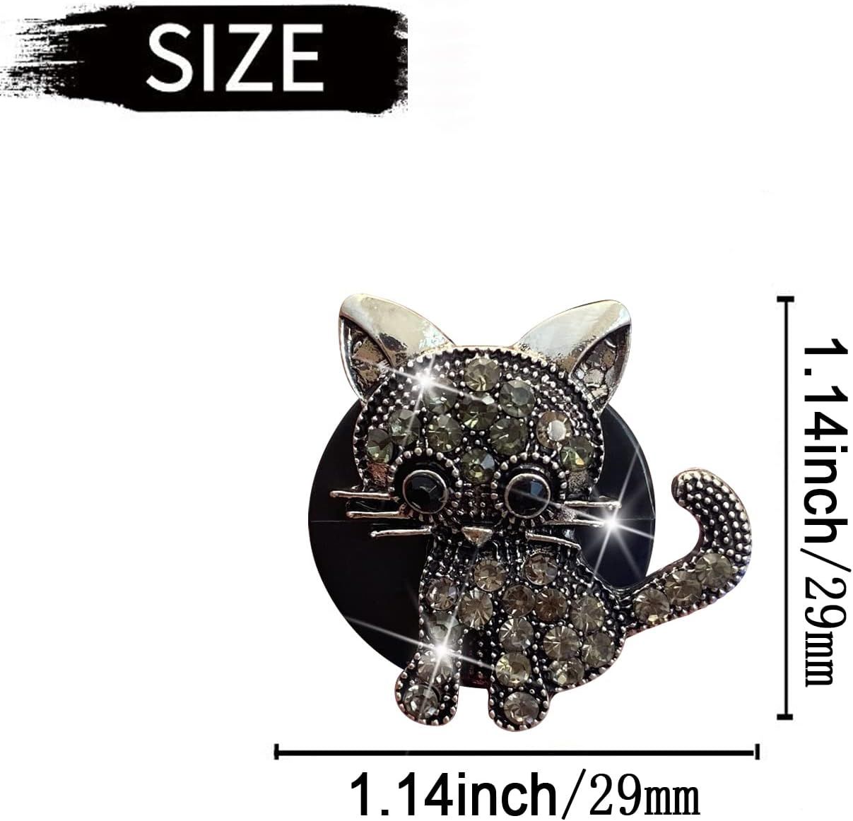 Bling Rhinestone Car Air Vent Clip,Dashboard Outlet Clip,Car Air Freshener Vent Clips,Car Air Conditioning Outlet Clip Decorative,Bling Car Accessories Car Interior Decoration Charm,Cute Car Decor (Cute kitten-BK) - Image 6