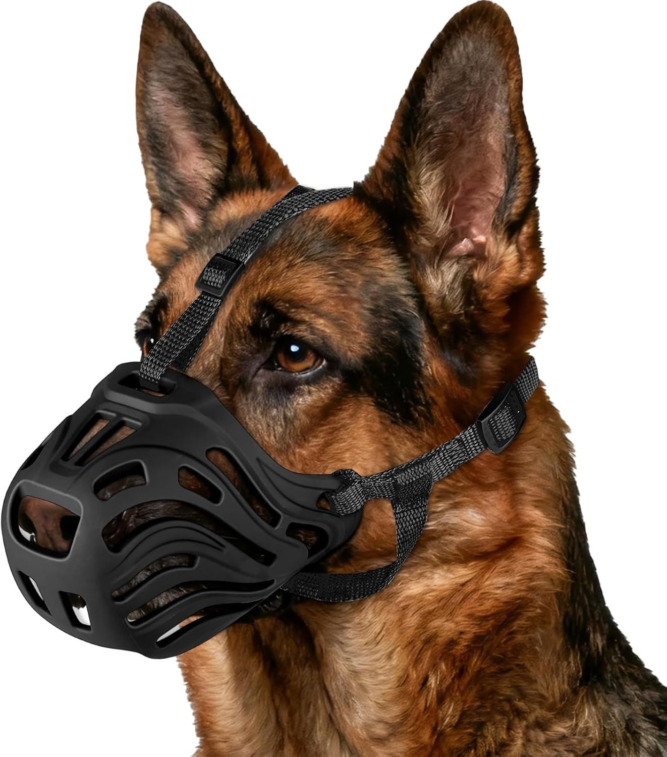 Dog Muzzle, Soft Breathable Dog Muzzles Suitable Dogs, Adjustable Basket Muzzles Prevents Chewing and Biting for Grooming Trimming Training(S) - Image 1