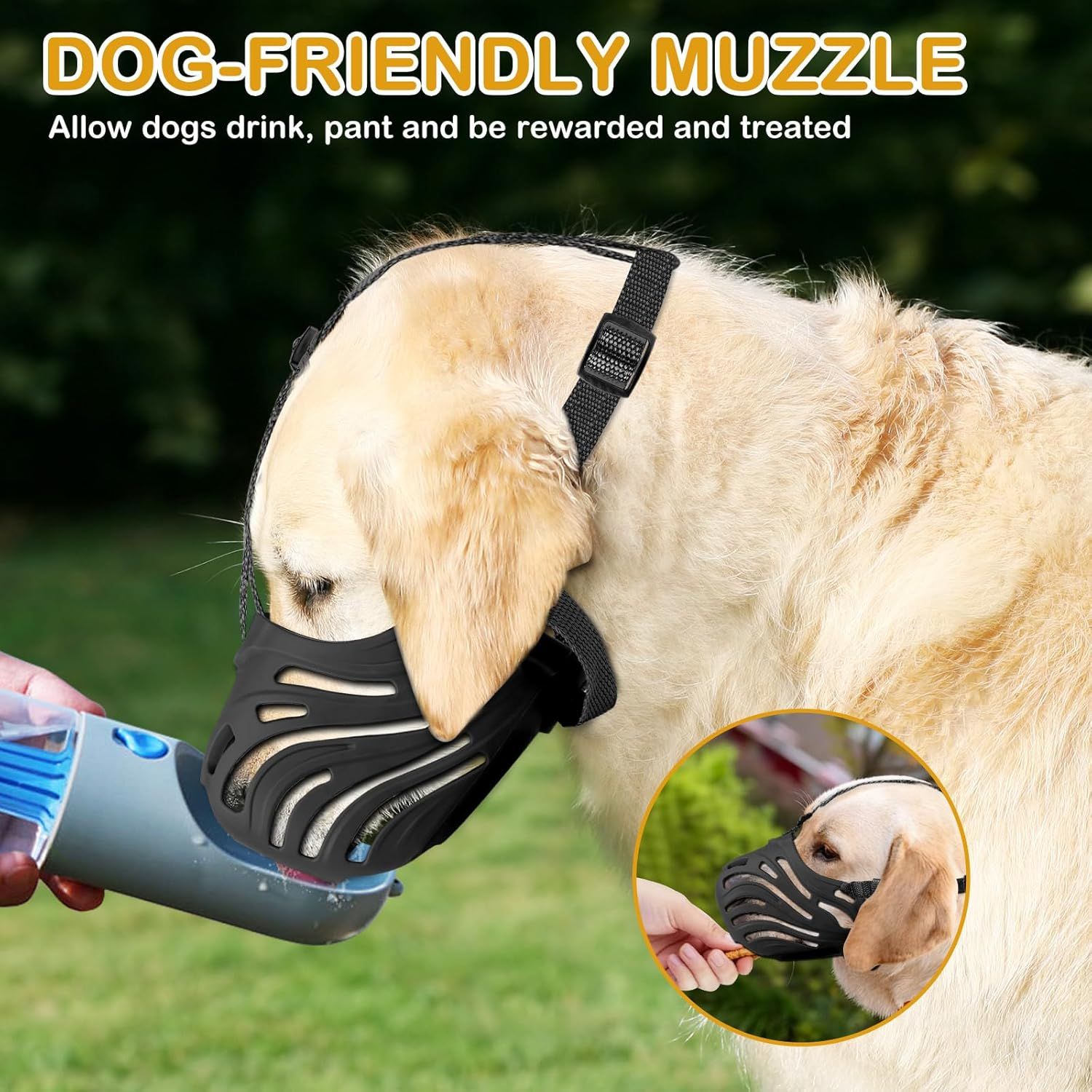 Dog Muzzle, Soft Breathable Dog Muzzles Suitable Dogs, Adjustable Basket Muzzles Prevents Chewing and Biting for Grooming Trimming Training(S) - Image 3