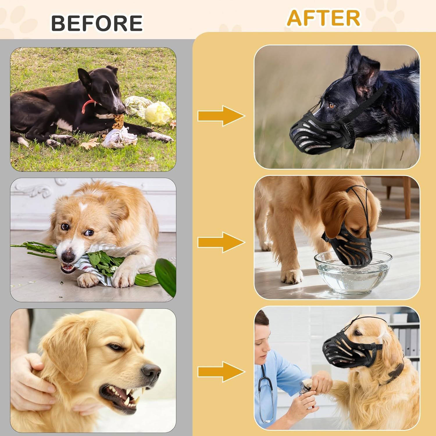 Dog Muzzle, Soft Breathable Dog Muzzles Suitable Dogs, Adjustable Basket Muzzles Prevents Chewing and Biting for Grooming Trimming Training(XXL) - Image 7