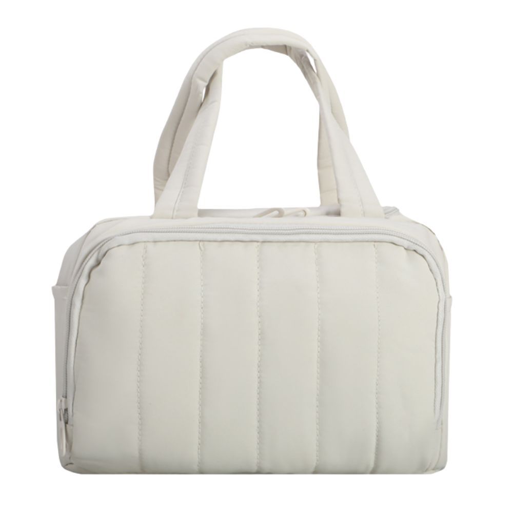 2026 New Quilted Insulated Lunch Bag, Large Capacity Handheld Meal Tote, Portable Thermal Cooler Bento Box Carrier for Office Workers & Students（white） - Image 1