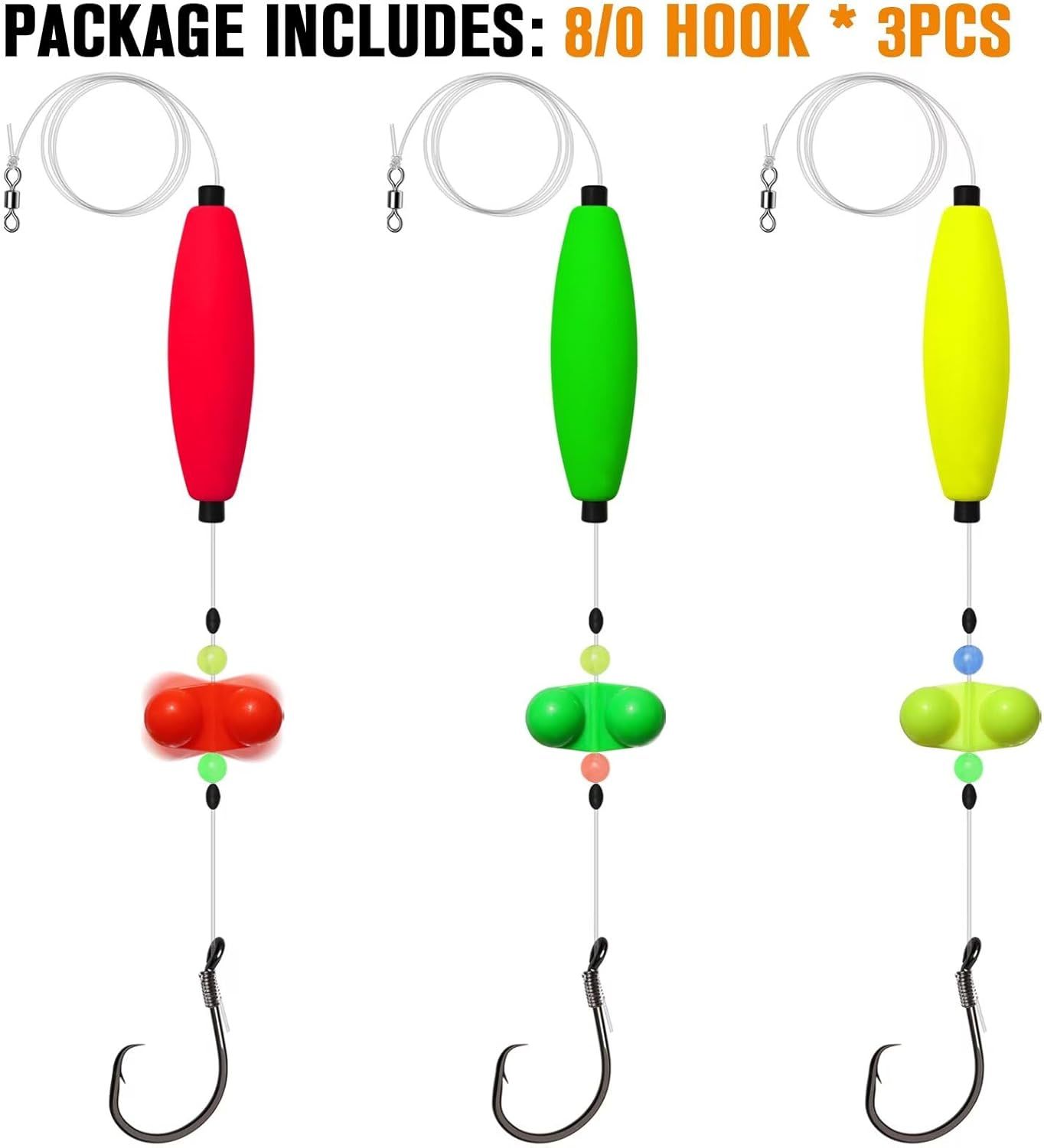 Pre-Tied Catfish Rig System, 23 Inch 55LB Santee Cooper Catfish Float Rig with Adjustable EVA Slip Float and High Carbon Circle Hooks 5/0 6/0 8/0, Ready-to-Fish for River and Bank FishingPre-Tied Catfish Rig System, 23 Inch 55LB Santee Cooper Catfish Floa - Image 2
