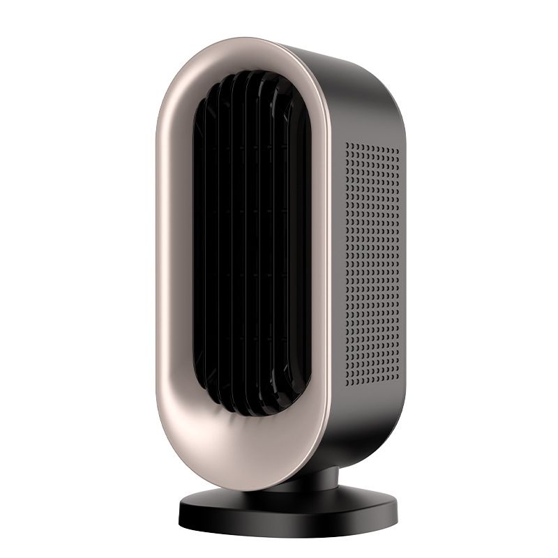 Desktop Vertical Space Heater with Remote Control, Fast Heating PTC Electric Fan Heater, Portable Mini Winter Electric Space Heater for Bedroom Office Home Indoor Heating（Black & Gold） - Image 1