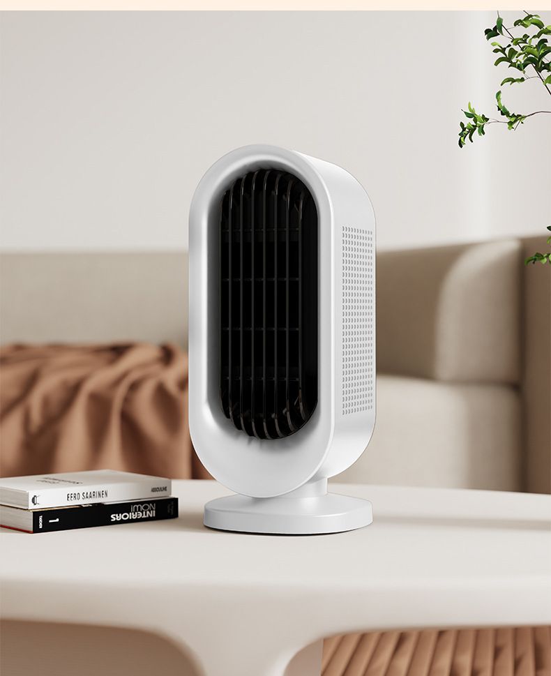 Desktop Vertical Space Heater with Remote Control, Fast Heating PTC Electric Fan Heater, Portable Mini Winter Electric Space Heater for Bedroom Office Home Indoor Heating（White） - Image 1