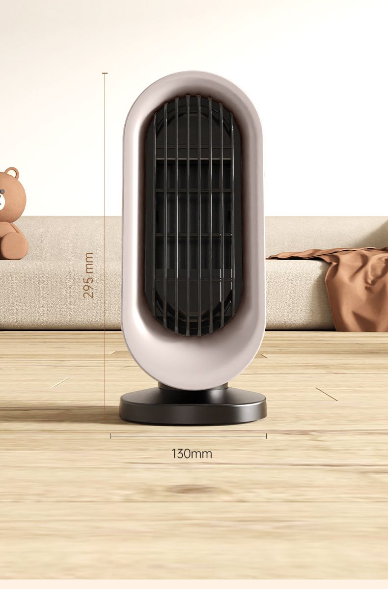 Desktop Vertical Space Heater with Remote Control, Fast Heating PTC Electric Fan Heater, Portable Mini Winter Electric Space Heater for Bedroom Office Home Indoor Heating（White） - Image 7