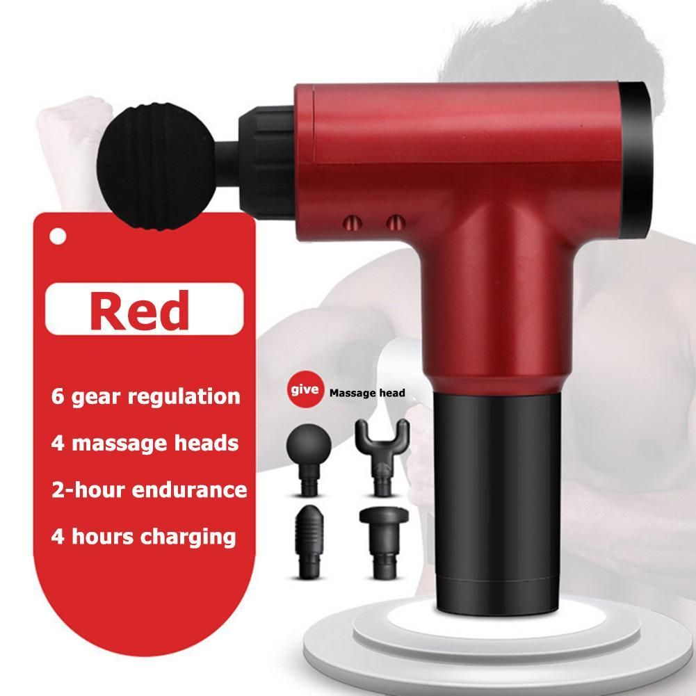 House Of Dasein Muscle Gun Cordless Rechargeable Deep Tissue Body With 4 Massage Head Aftercare - Red - Image 1