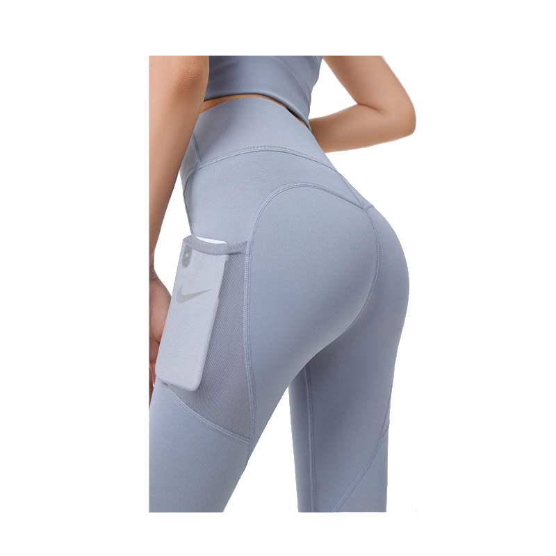 Hod Health & Home High Waist Tummy Control Yoga Leggings With Pocket For Women - Grey Lake Blue - 2Xl - Image 1