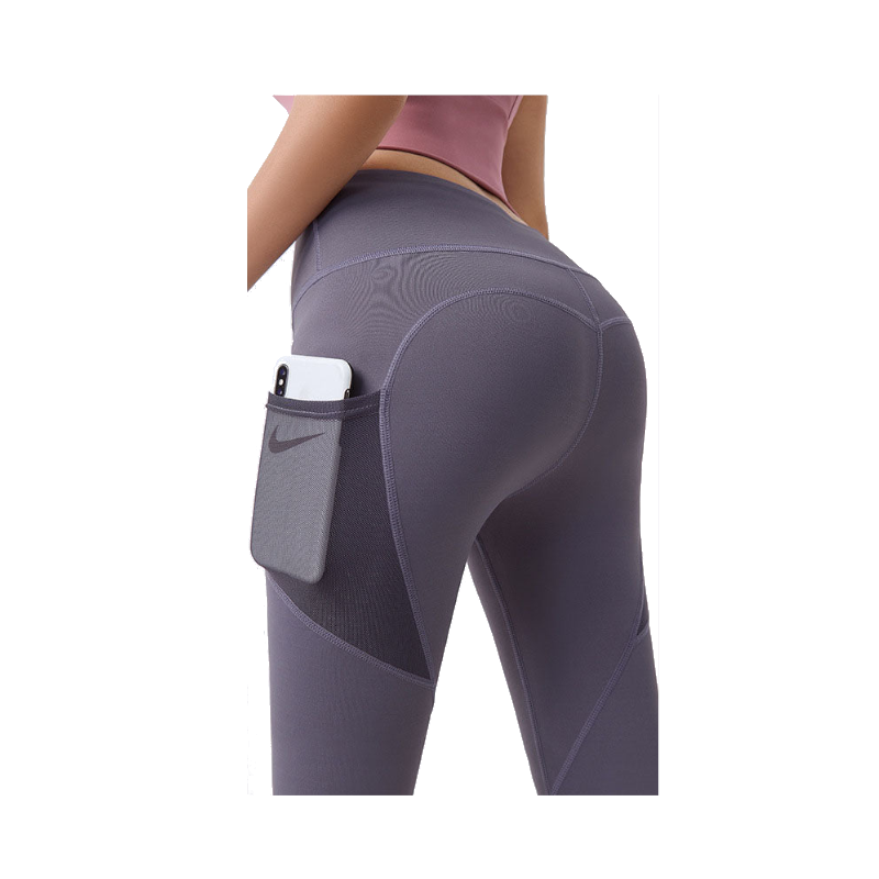 Hod Health & Home High Waist Tummy Control Yoga Leggings With Pocket For Women - Tomato Purple - S - Image 1