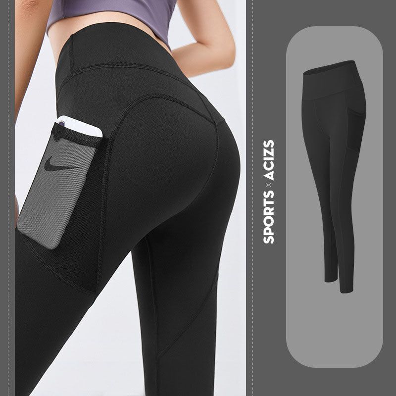Hod Health & Home High Waist Tummy Control Yoga Leggings With Pocket For Women - Black - S - Image 1