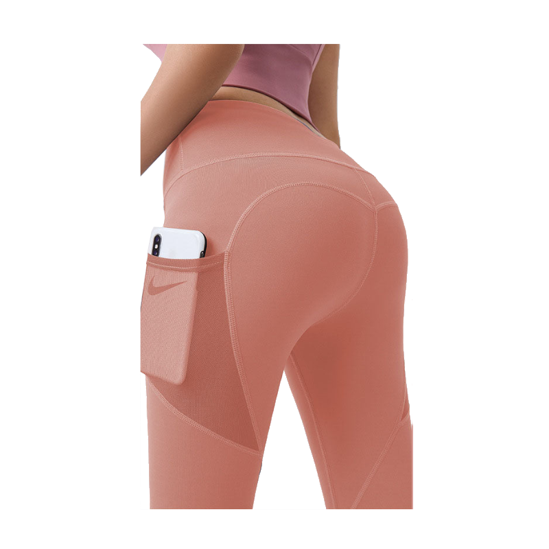 Hod Health & Home High Waist Tummy Control Yoga Leggings With Pocket For Women - Pink - S - Image 1