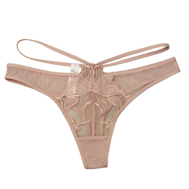 House Of Dasein Sexy Women's Underwear Thin Breathable Embroidered Lace Panties Hip-Lifting Low-Waist Plus-Size Thong - Fair Skin - Xxl - Image 1