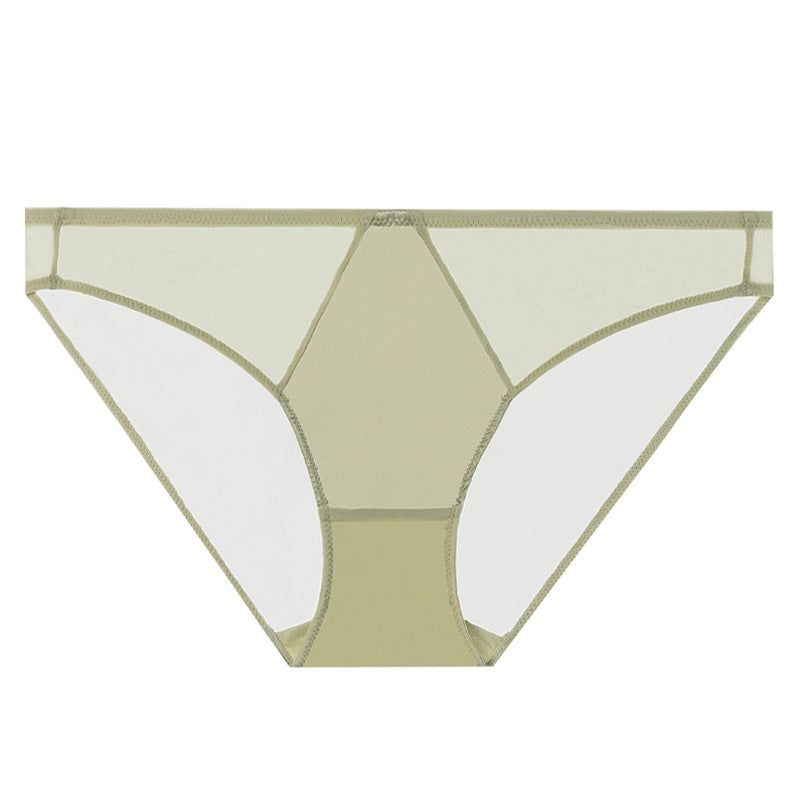 House Of Dasein Sexy Women's Underwear French Ultra-Thin Seamless Plus Size Panties With Cotton Crotch Lifting Low Waist Triangle Briefs - Light Green - Xl - Image 1
