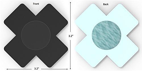 10 Pack Disposable X Plus Sign Cross Self Adhesive Satin Nipple Cover Pasties Stickers Black - Black - Image 2