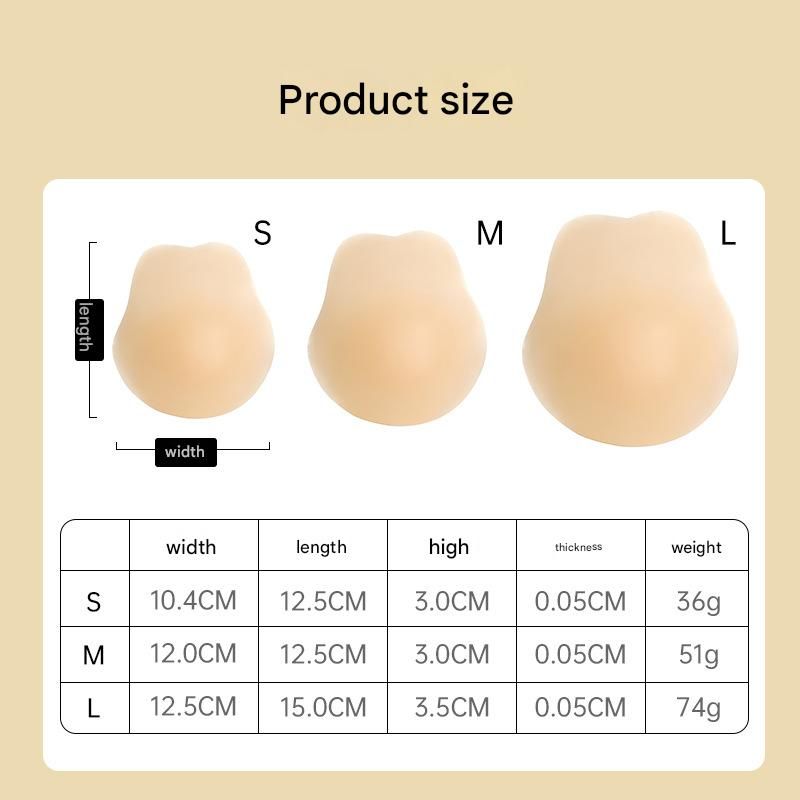 Size M 3 Pairs Skin Color Reusable Silicone Breast Lift Nipple Covers Invisible Adhesive Bra Pasties For Seamless & Coverage - Image 4