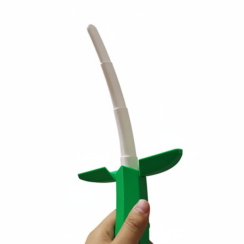 Banana Shaped Retractable Samurai Sword Twist Open Toy For Kids Cosplay & Party Gift - Green - Image 1