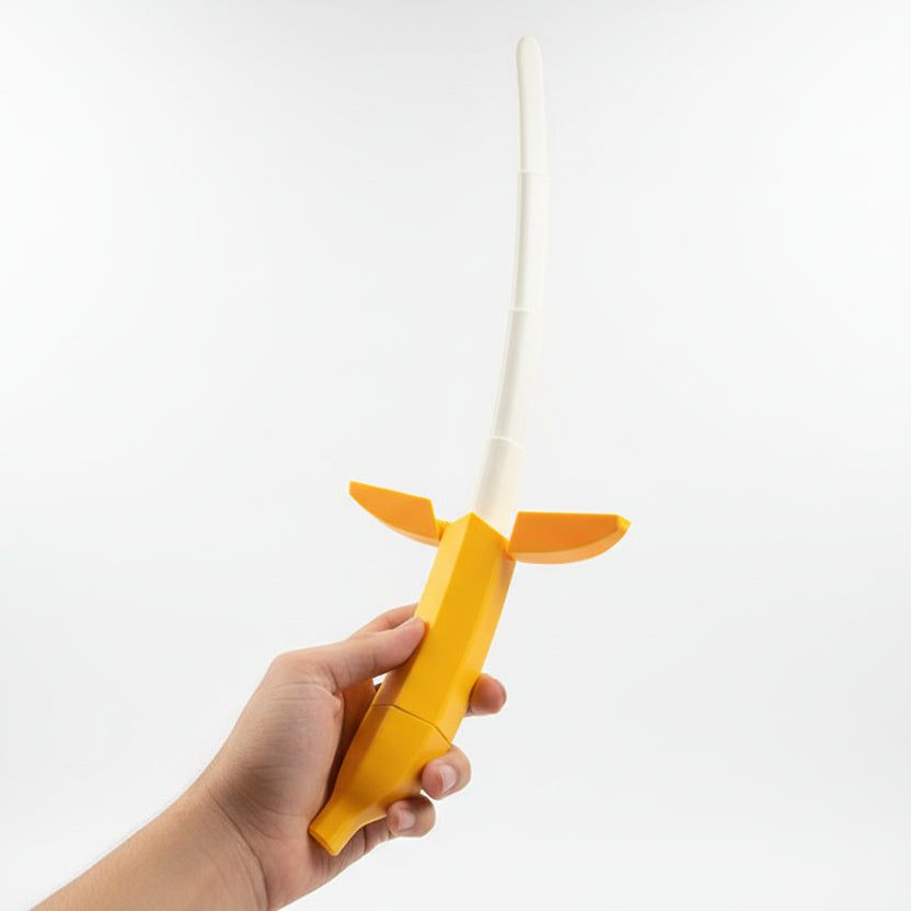 Banana Shaped Retractable Samurai Sword Twist Open Toy For Kids Cosplay & Party Gift - Yellow - Image 1