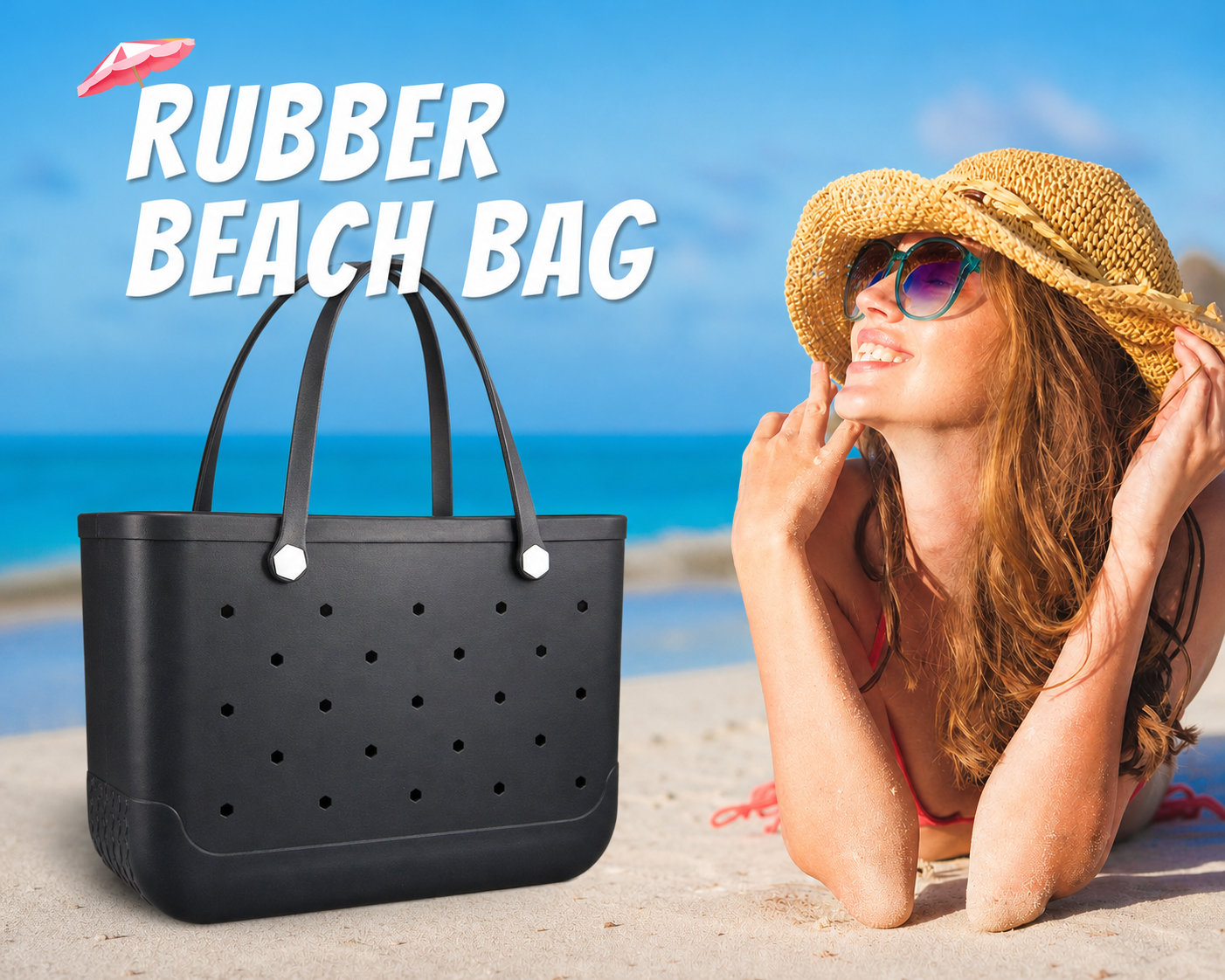 Waterproof Hexagon Mesh Beach Bag - Large Capacity Travel Storage Tote for Swimwear Towel Sunglasses - Black Large 48x34x24cm - Image 4