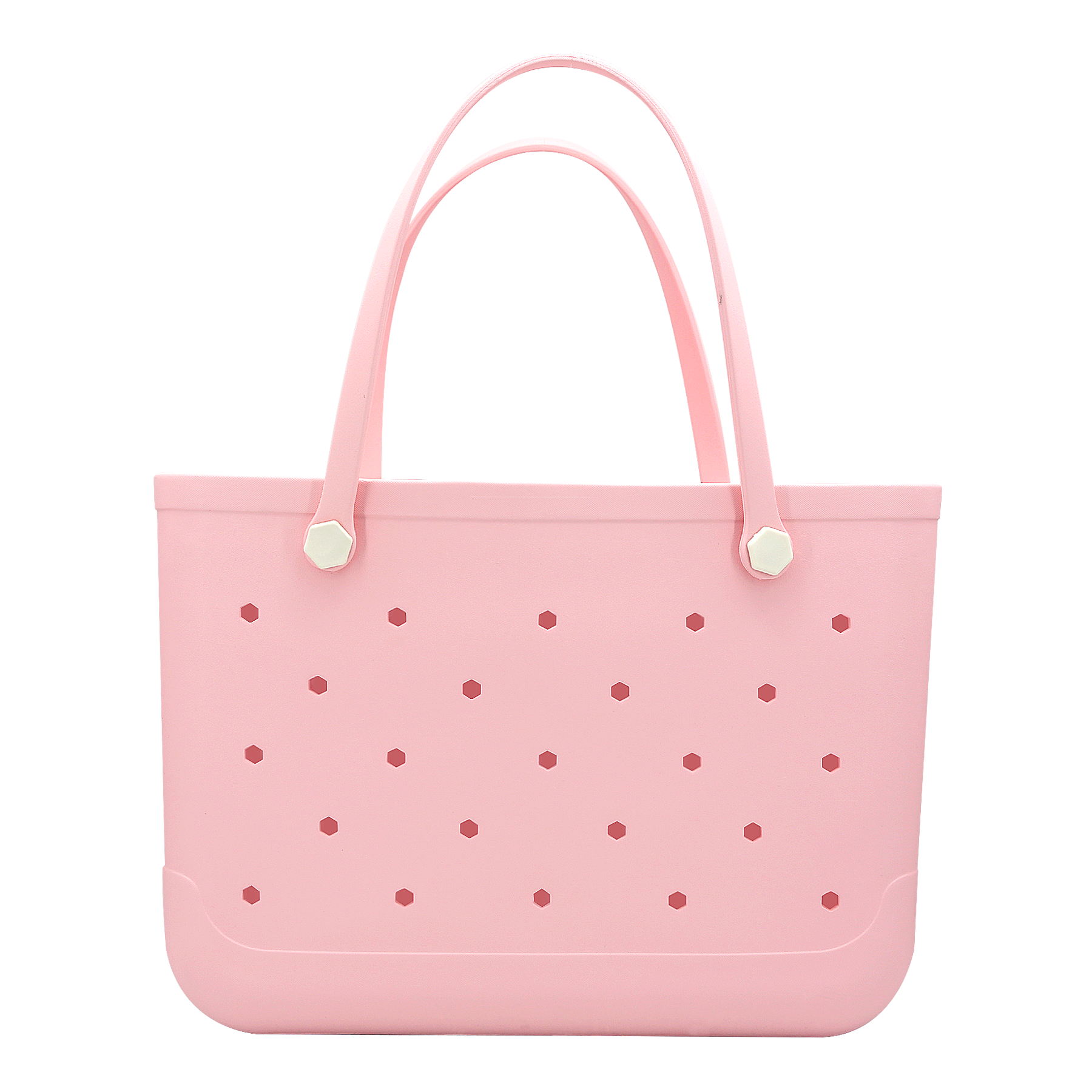 Waterproof Hexagon Mesh Beach Bag - Large Capacity Travel Storage Tote for Swimwear Towel Sunglasses - Flesh Pink Large 48x34x24cm - Image 1