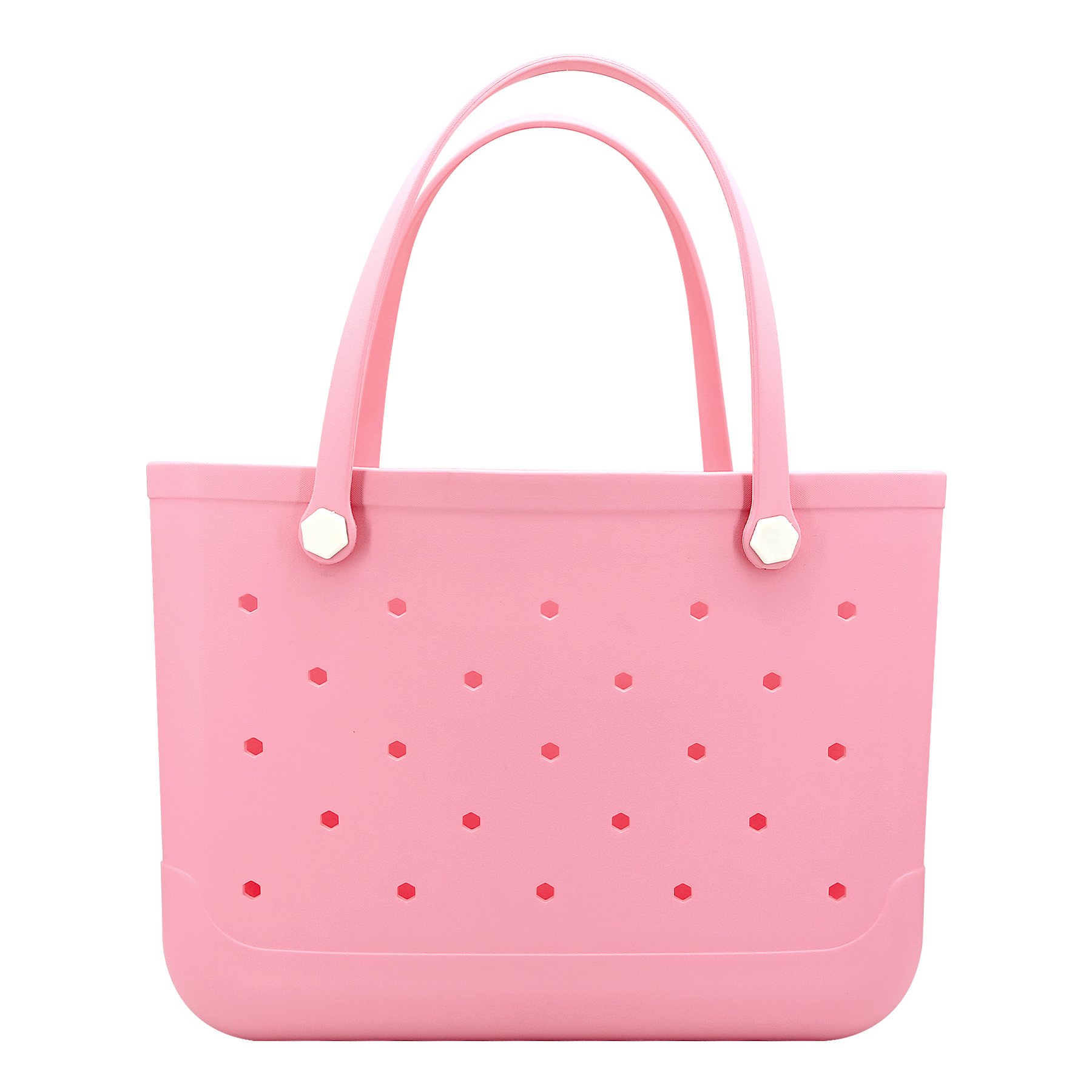 Waterproof Hexagon Mesh Beach Bag - Large Capacity Travel Storage Tote for Swimwear Towel Sunglasses - Pink Large 48x34x24cm - Image 1