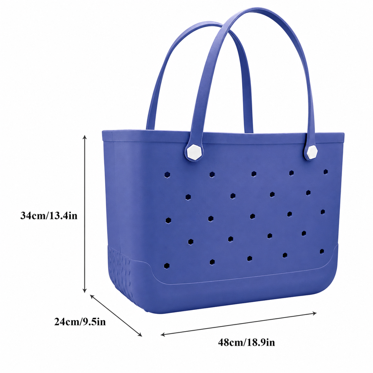 Waterproof Hexagon Mesh Beach Bag - Large Capacity Travel Storage Tote for Swimwear Towel Sunglasses - Royal Blue Large 48x34x24cm - Image 5