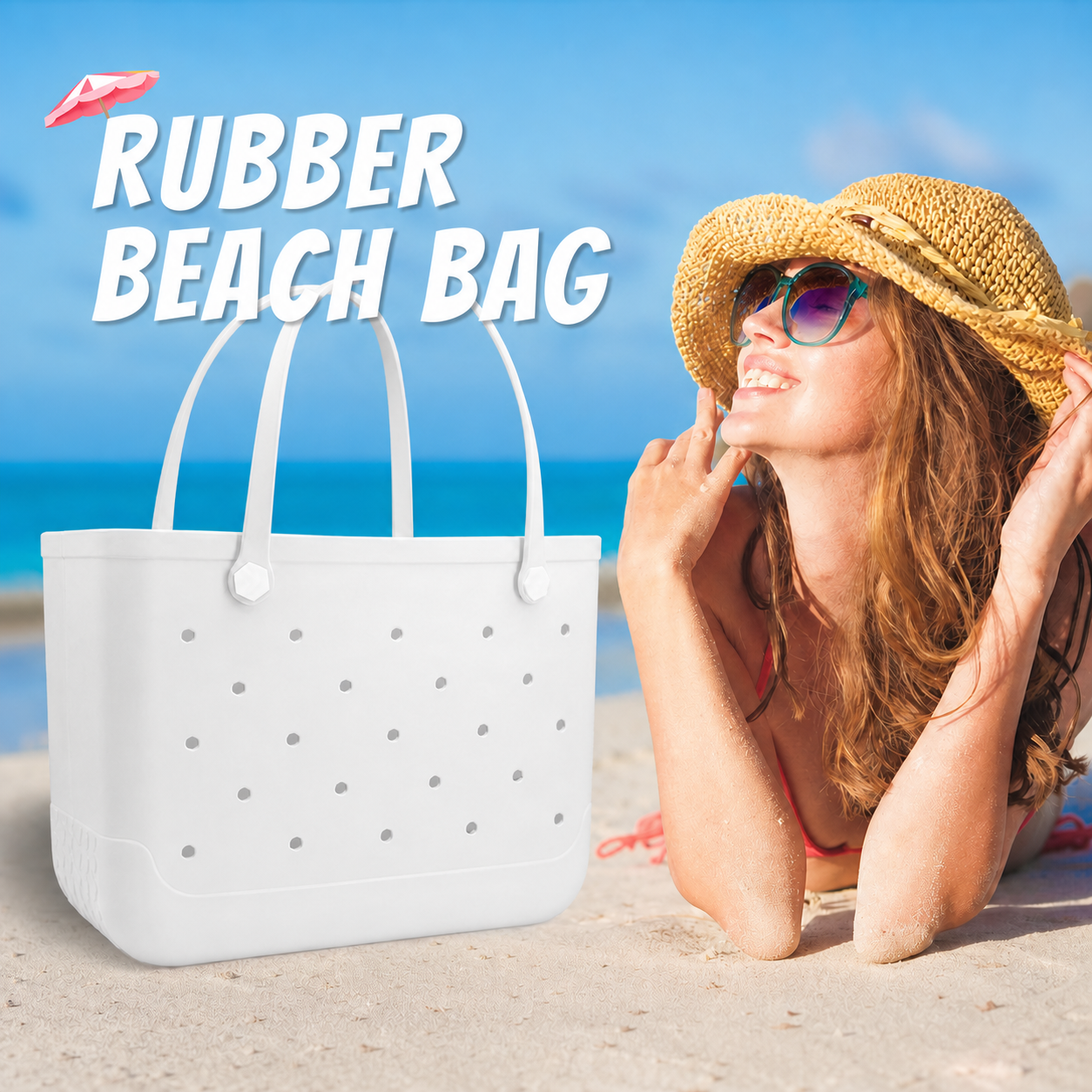 Waterproof Hexagon Mesh Beach Bag - Large Capacity Travel Storage Tote for Swimwear Towel Sunglasses - White Large 48x34x24cm - Image 4