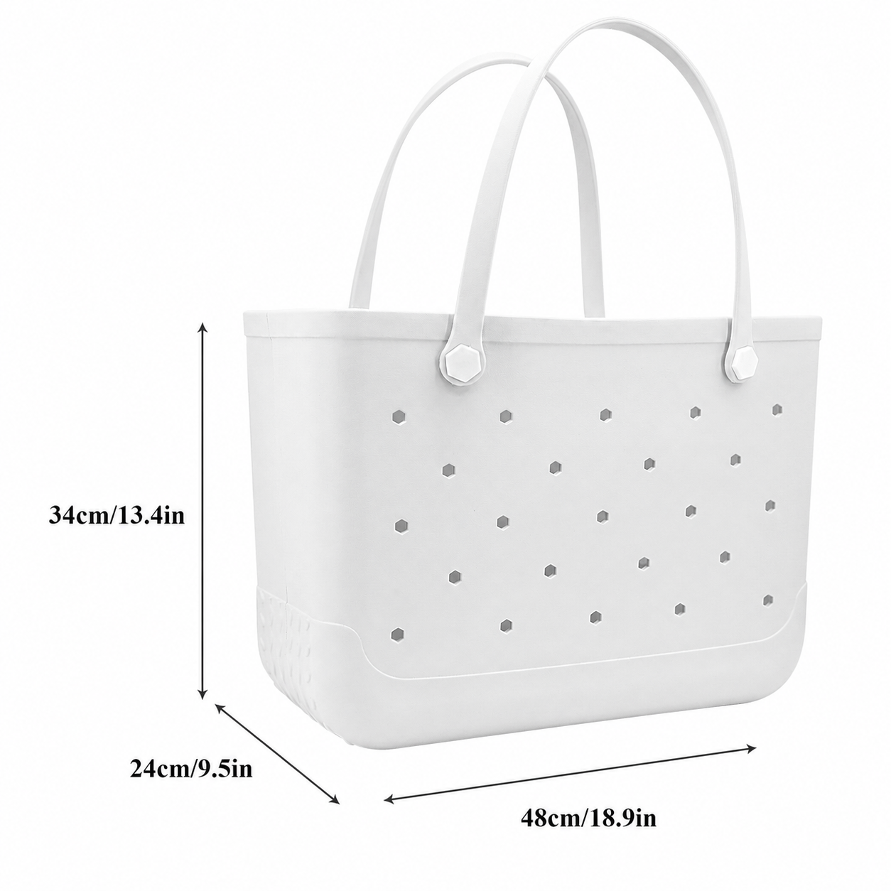Waterproof Hexagon Mesh Beach Bag - Large Capacity Travel Storage Tote for Swimwear Towel Sunglasses - White Large 48x34x24cm - Image 5