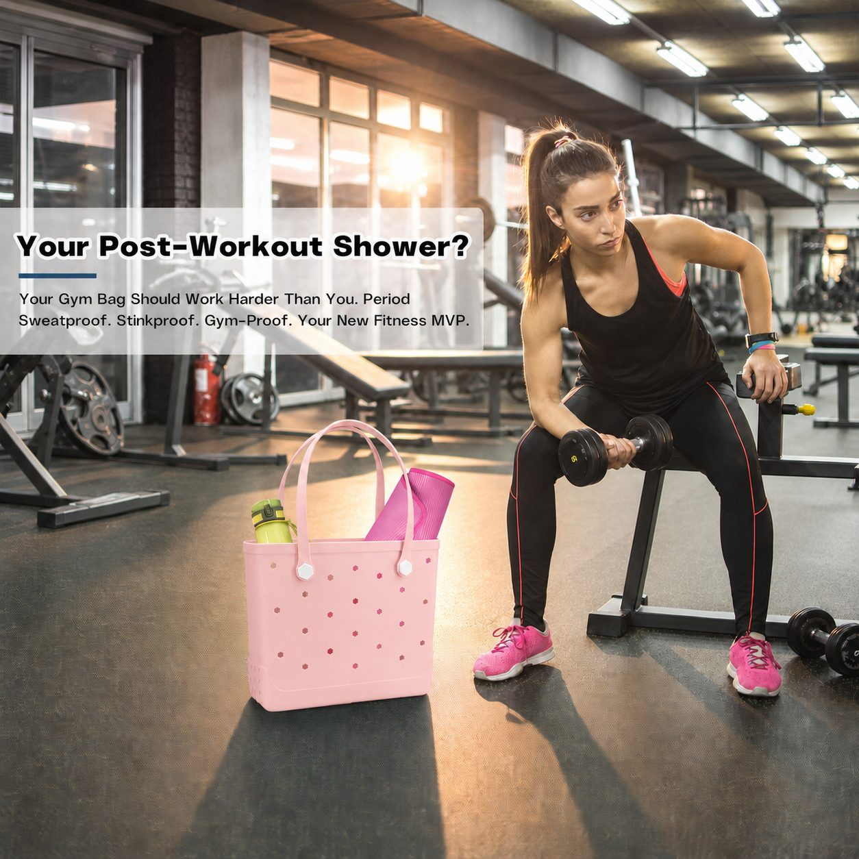 Waterproof Hexagon Mesh Beach Bag - Large Capacity Travel Storage Tote for Swimwear Towel Sunglasses - Flesh Pink Medium 37x32x13cm - Image 8