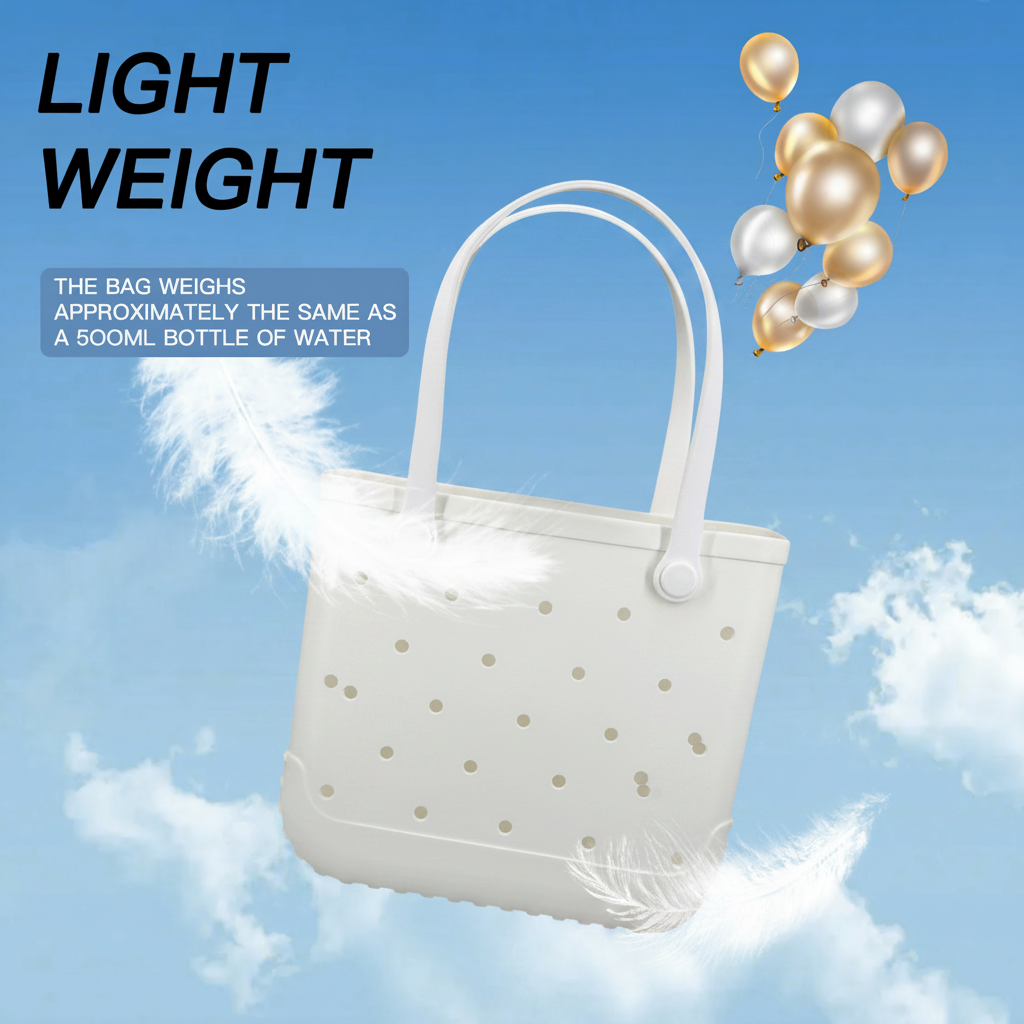 Waterproof Hexagon Mesh Beach Bag - Large Capacity Travel Storage Tote for Swimwear Towel Sunglasses - White Medium 37x32x13cm - Image 2