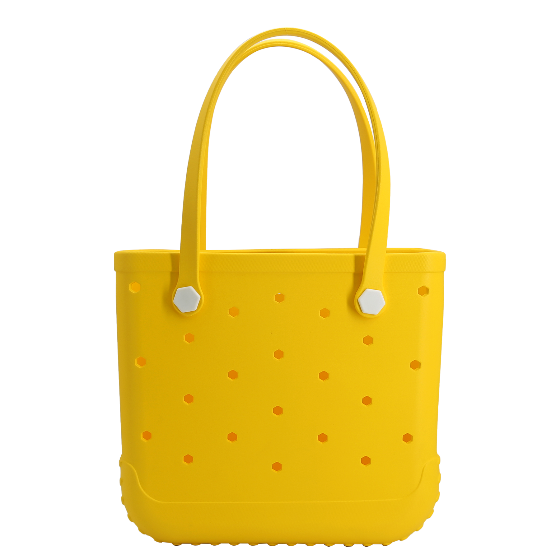Waterproof Hexagon Mesh Beach Bag - Large Capacity Travel Storage Tote for Swimwear Towel Sunglasses - Yellow Medium 37x32x13cm - Image 1