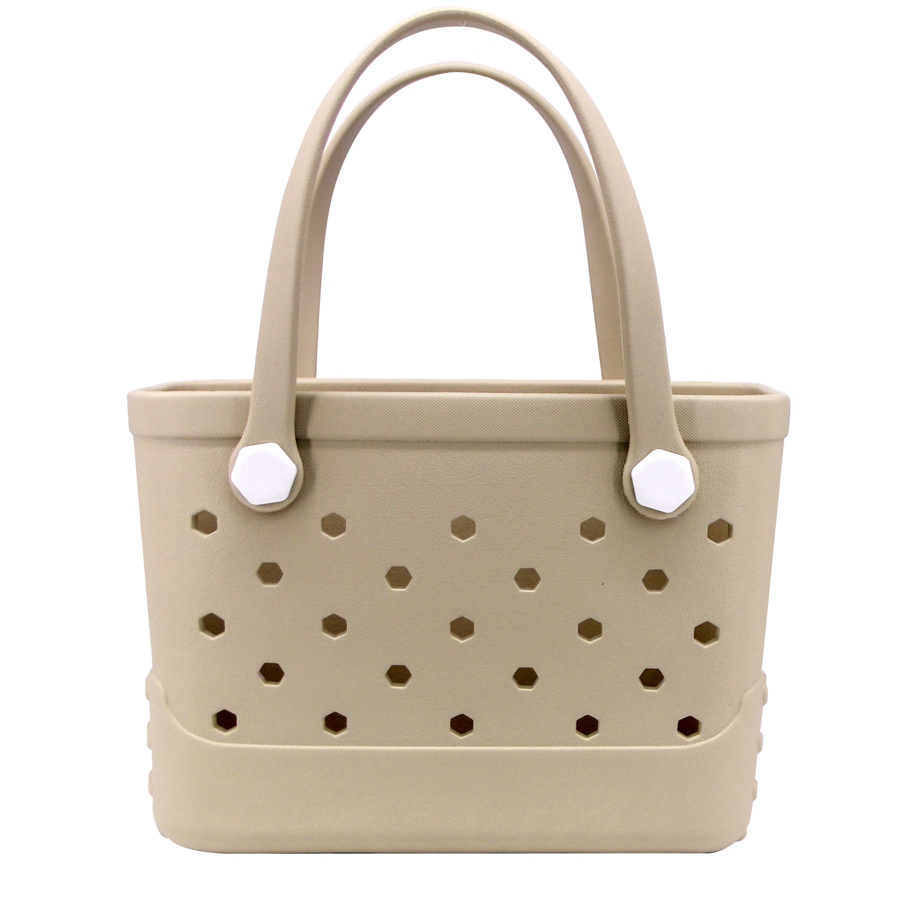 Waterproof Hexagon Mesh Beach Bag - Large Capacity Travel Storage Tote for Swimwear Towel Sunglasses - Apricot Small 28x21x11cm - Image 1