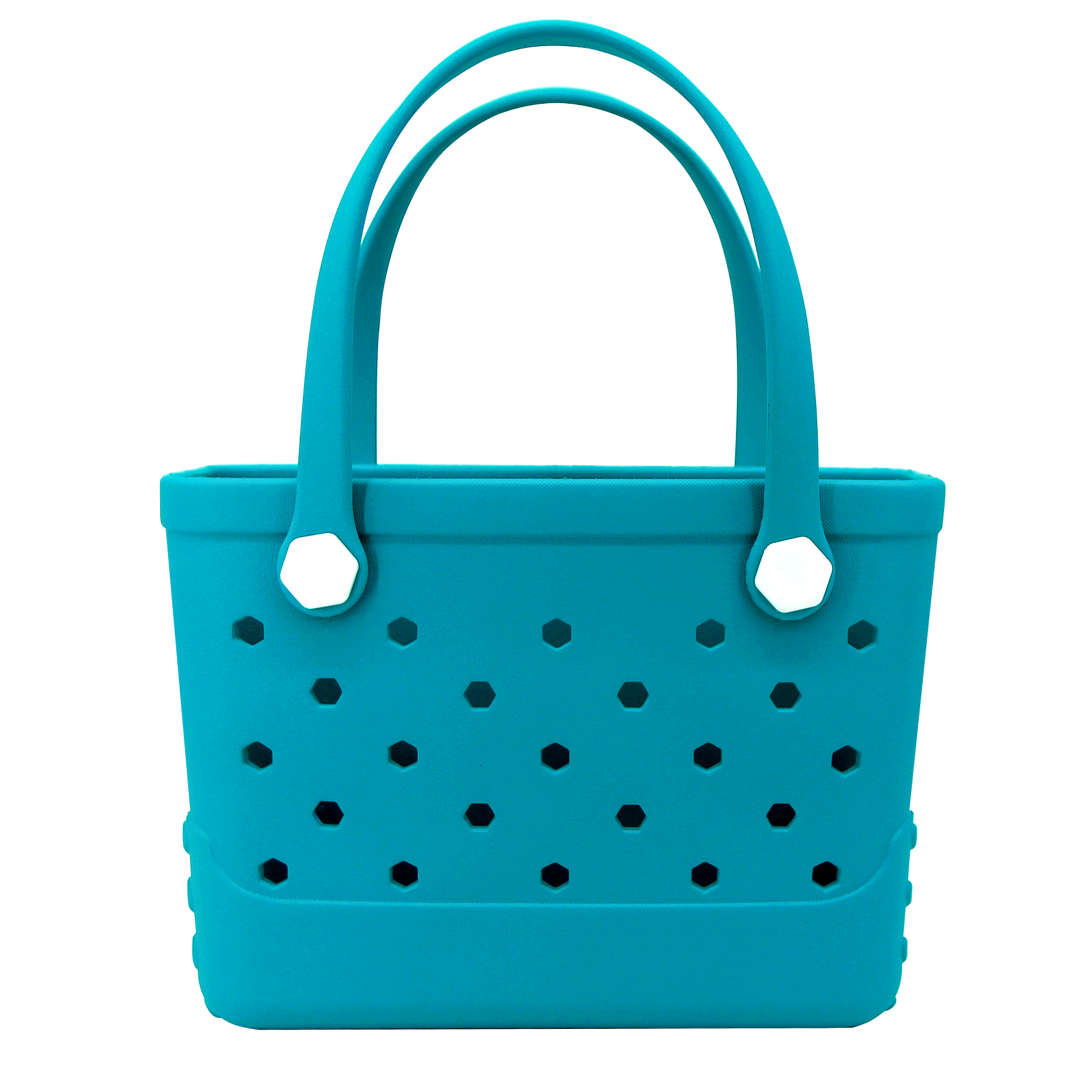Waterproof Hexagon Mesh Beach Bag - Large Capacity Travel Storage Tote for Swimwear Towel Sunglasses - Lake Blue Small 28x21x11cm - Image 1