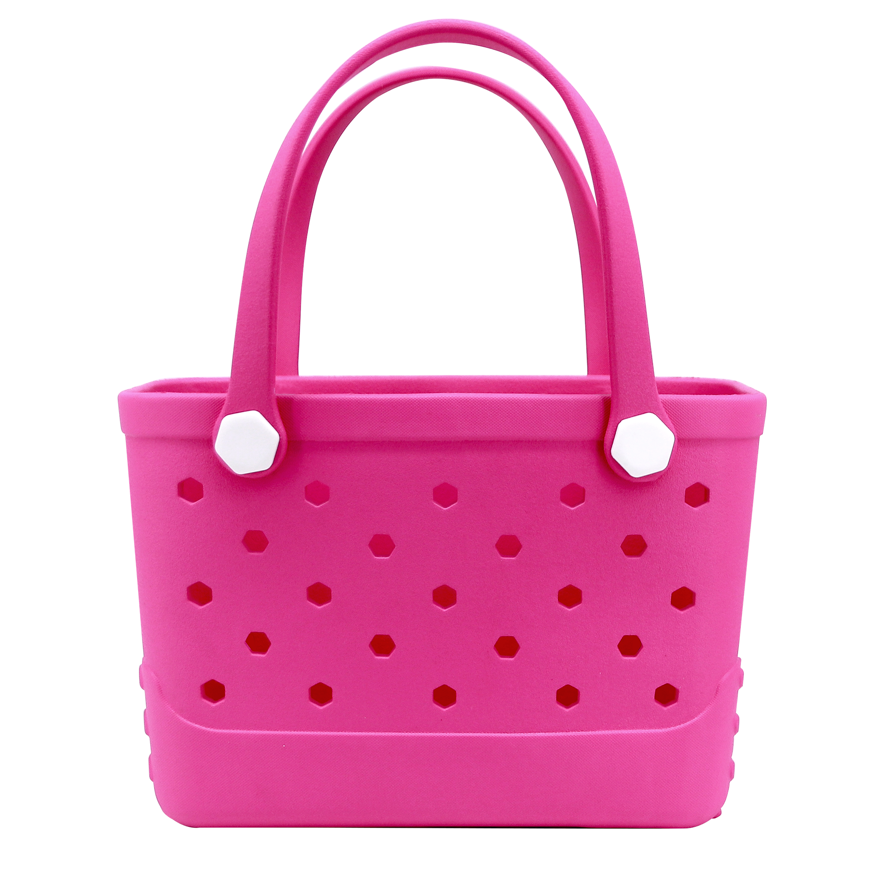 Waterproof Hexagon Mesh Beach Bag - Large Capacity Travel Storage Tote for Swimwear Towel Sunglasses - Rose Red Small 28x21x11cm - Image 1