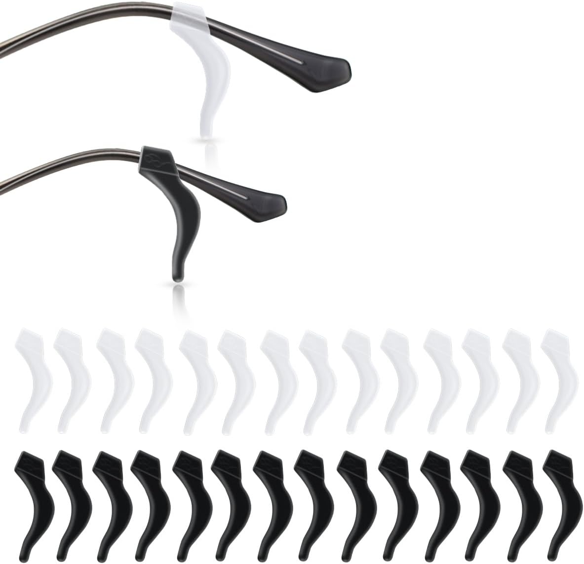 14 Pairs Ear Hook Glasses Strap Eyeglasses Grip Silicone Eyeglass Holder Anti-Slip Hooks Safety Eyewear Retainer for Sunglasses Temple Tips Sleeve Retainers - Image 1