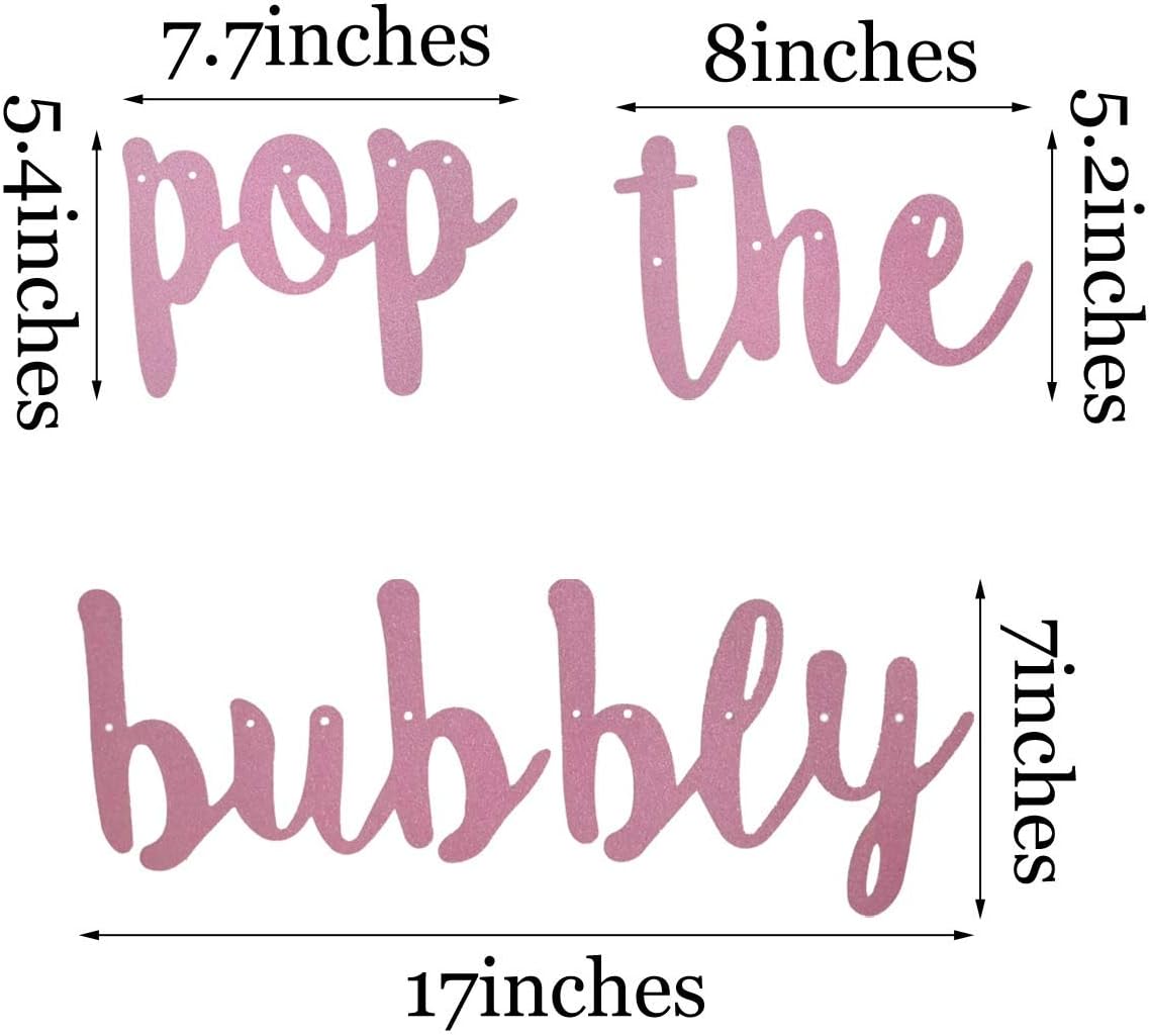 Bachelorette Party Decorations Glitter Rose Gold Pop The Bubbly She is Getting A Hubby Banner Bridal Shower Engagement Wedding Girls Night Out Hen Supplies Golden Photo Props - Image 6
