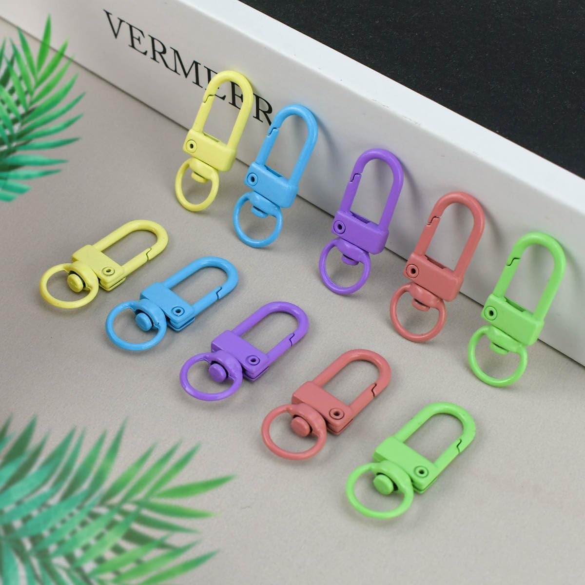 36 Pcs 6 Colors Metal Swivel Lobster Claw Clasps with Key Rings Keychain Lanyards Trigger Snap Hooks Strap for Chain Findings Crafts Connector Jewelry Making DIY Accessories Bag - Image 5