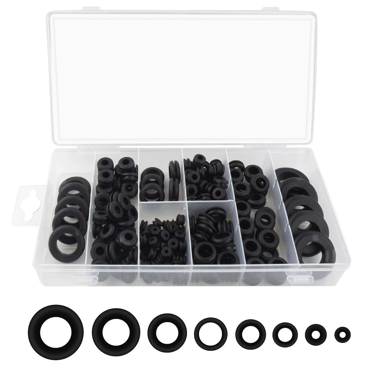 180 Pcs Assorted Rubber Grommet Kit Assortment Sizes 7/8