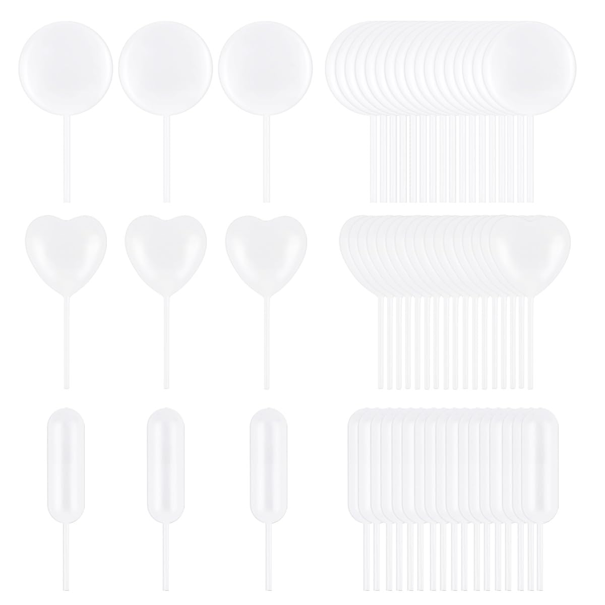 60 Piece Cupcake Pipettes - Plastic Squeeze for Strawberries, Chocolate, Ice Cream & Dessert - Image 1