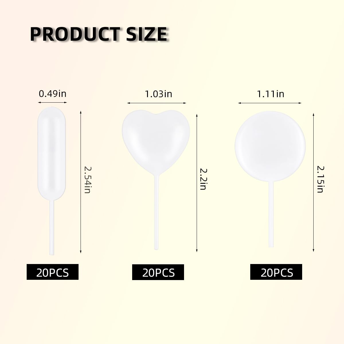 60 Piece Cupcake Pipettes - Plastic Squeeze for Strawberries, Chocolate, Ice Cream & Dessert - Image 2